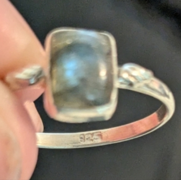 🆕 Solid 925 Sterling Silver Genuine Labradorite Ring Size 9.5 - Picture 5 of 7